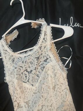 Lulus Love Everlasting floral white Lace Sleeveless wedding Dress xs